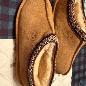 UGG Chestnut Suede Slippers with Plush Lining